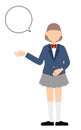 Girls, blazer uniform, Talk to me with speech bubble